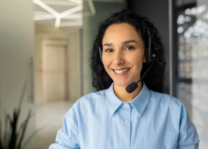 Kitchen Remodeling of Longwood customer representative - a young woman in a blue shirt